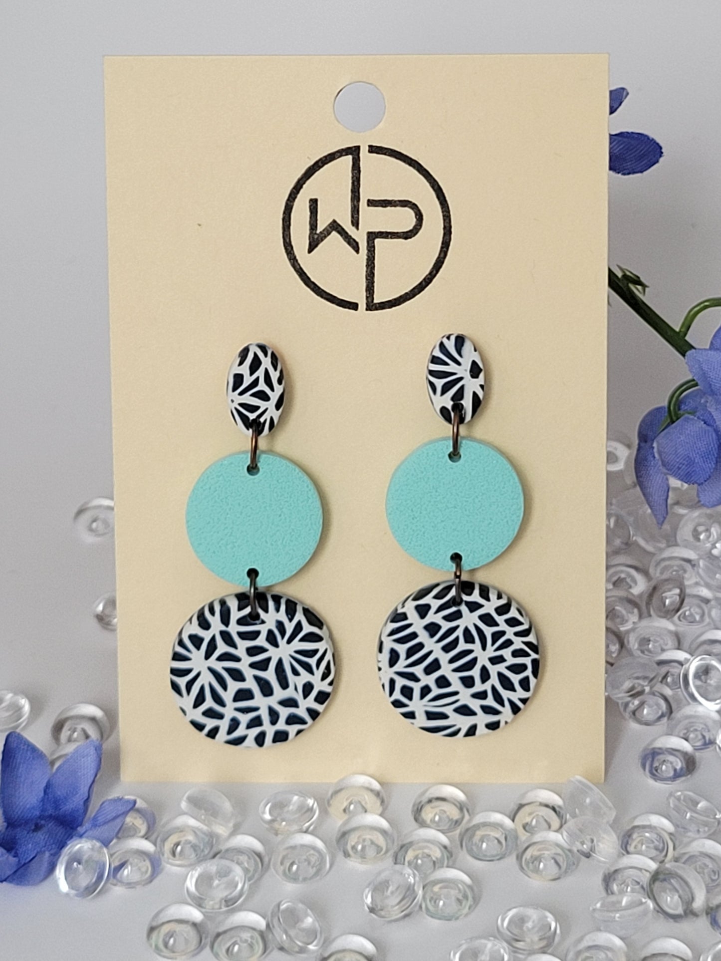 Bronze Stud Dangle Earrings