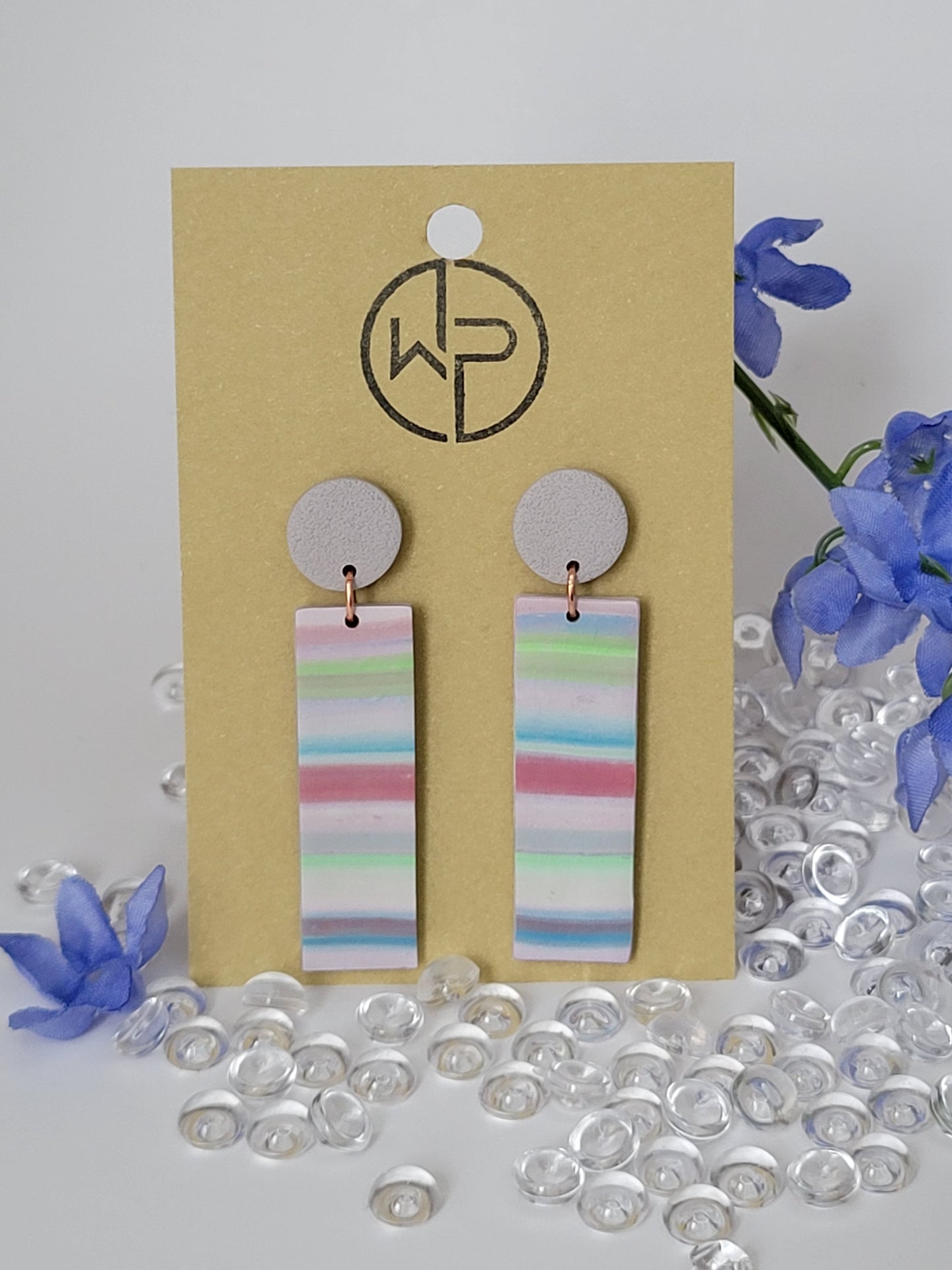 Gold Stud Dangle Earrings