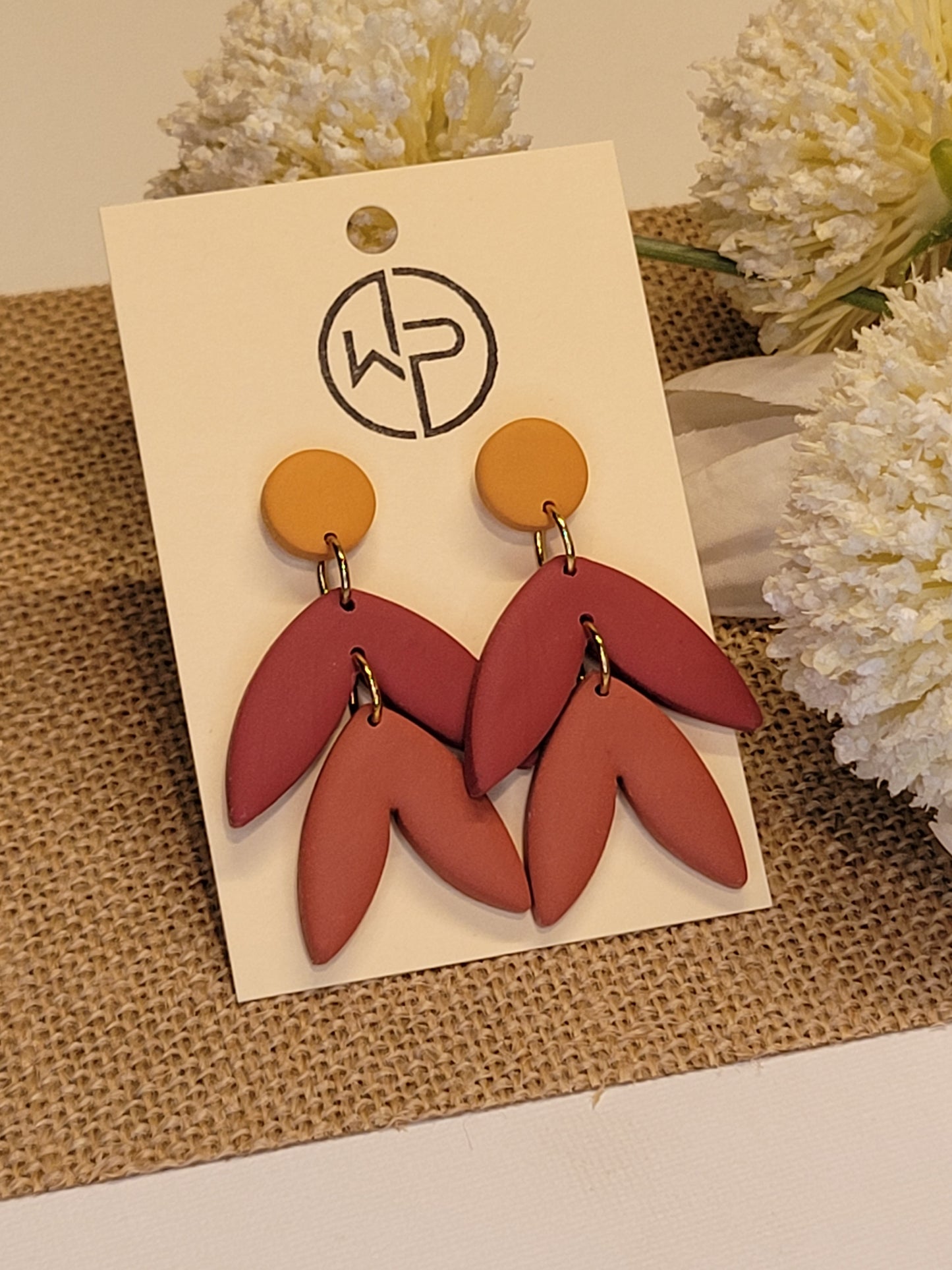 Red Leaf Earrings