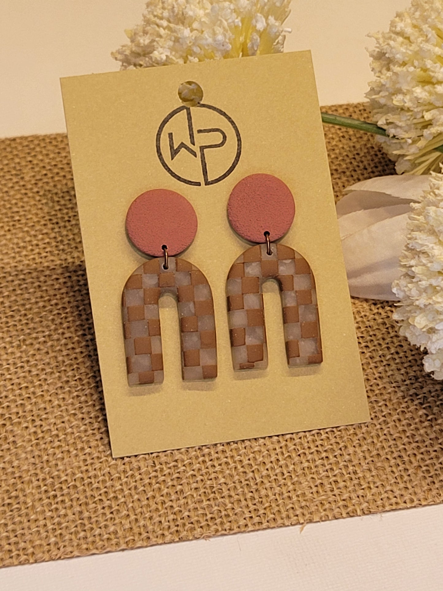 Checkerboard Drop Earrings