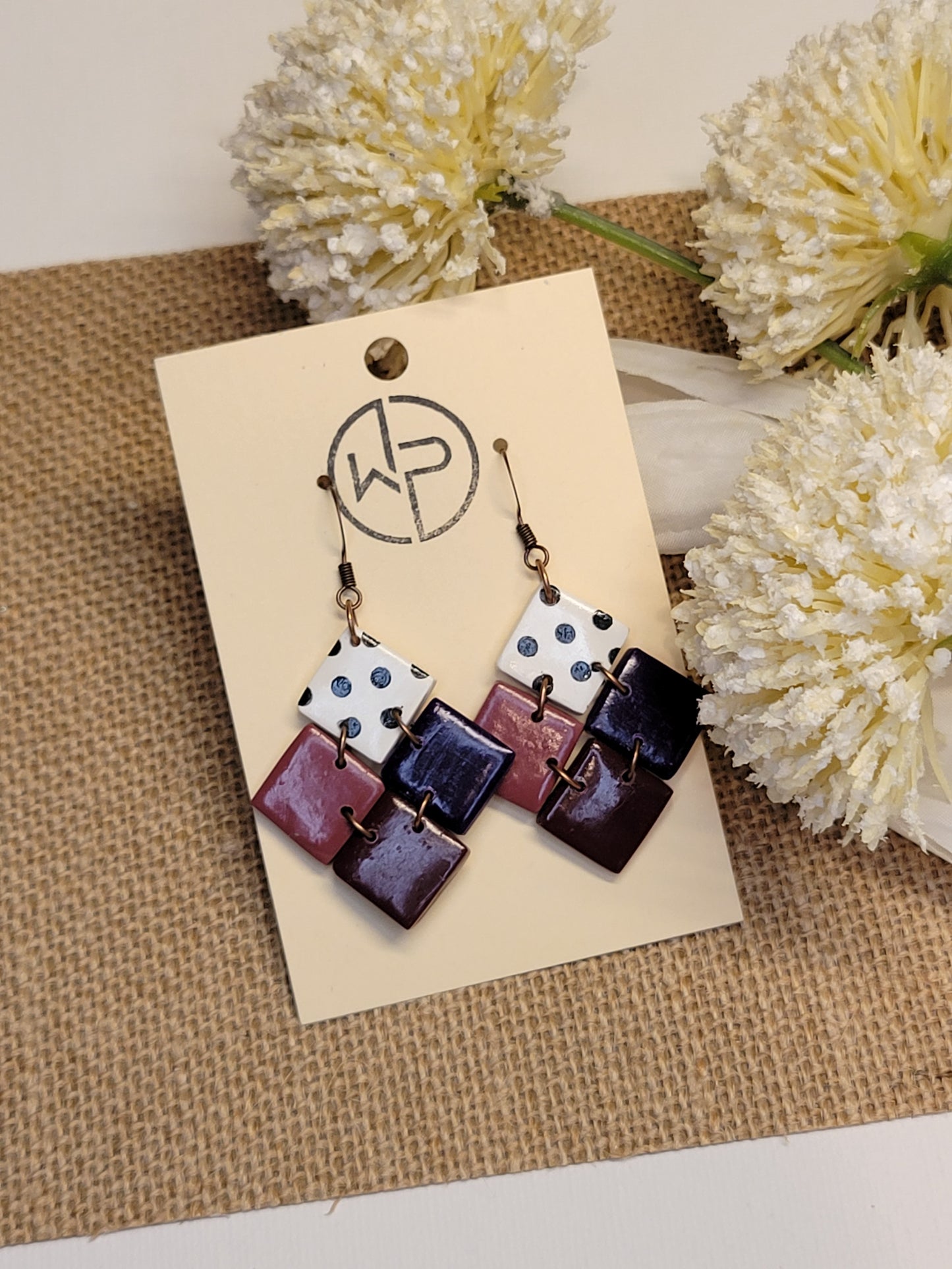 Shades of Purple Polka Dot Earrings