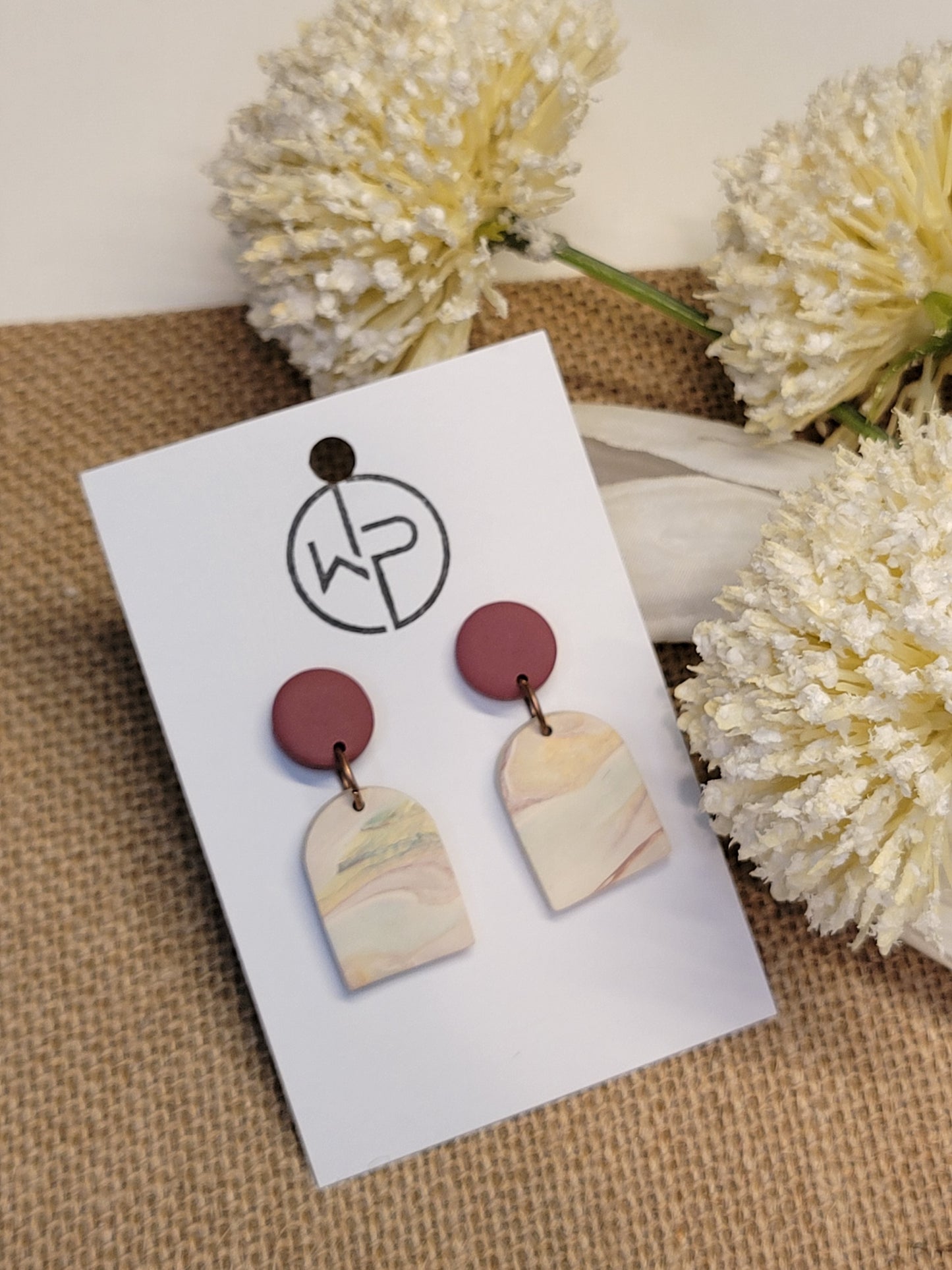 Studded Arch Drop Earrings