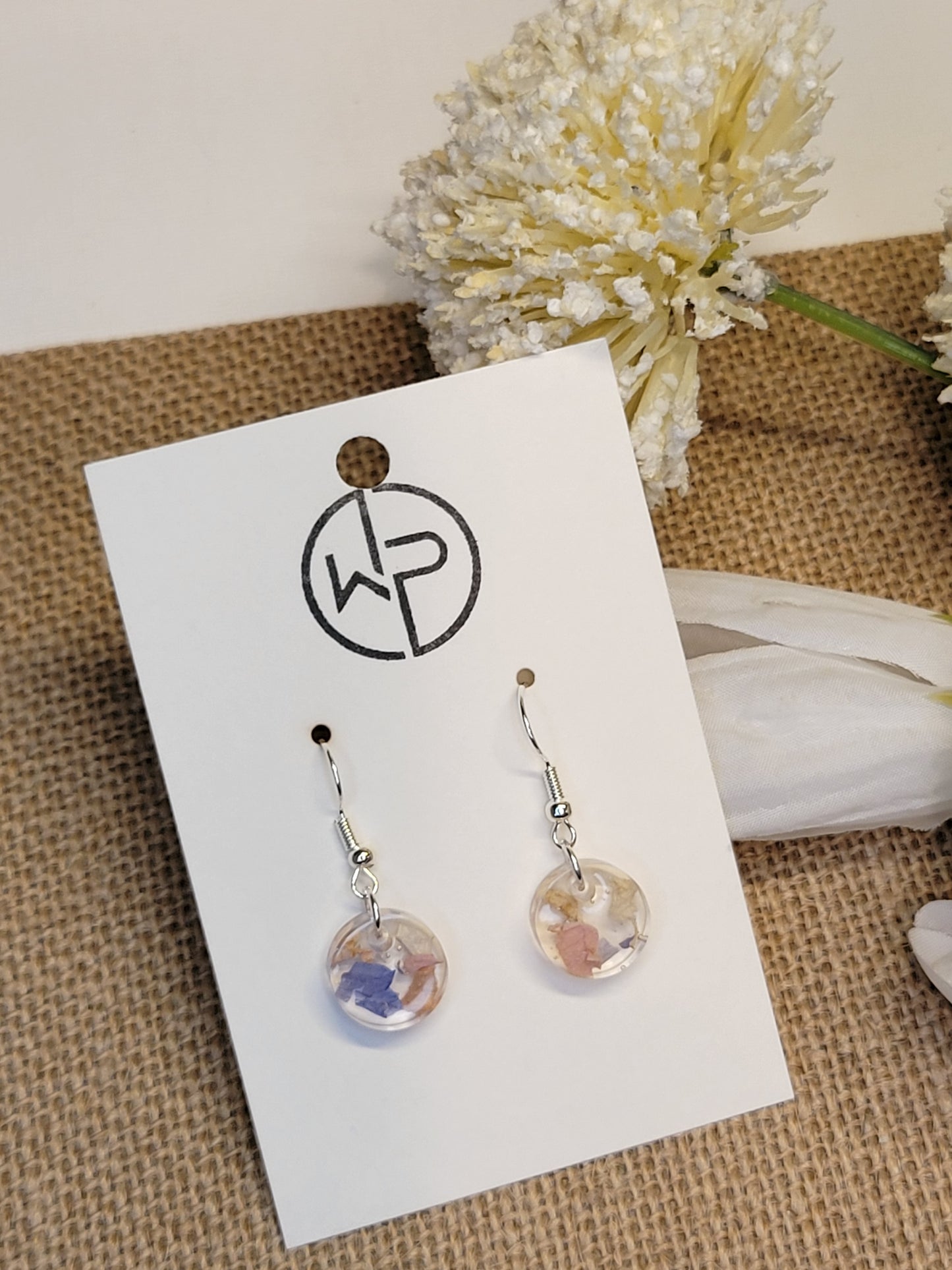 Silver Floral Drop Earrings