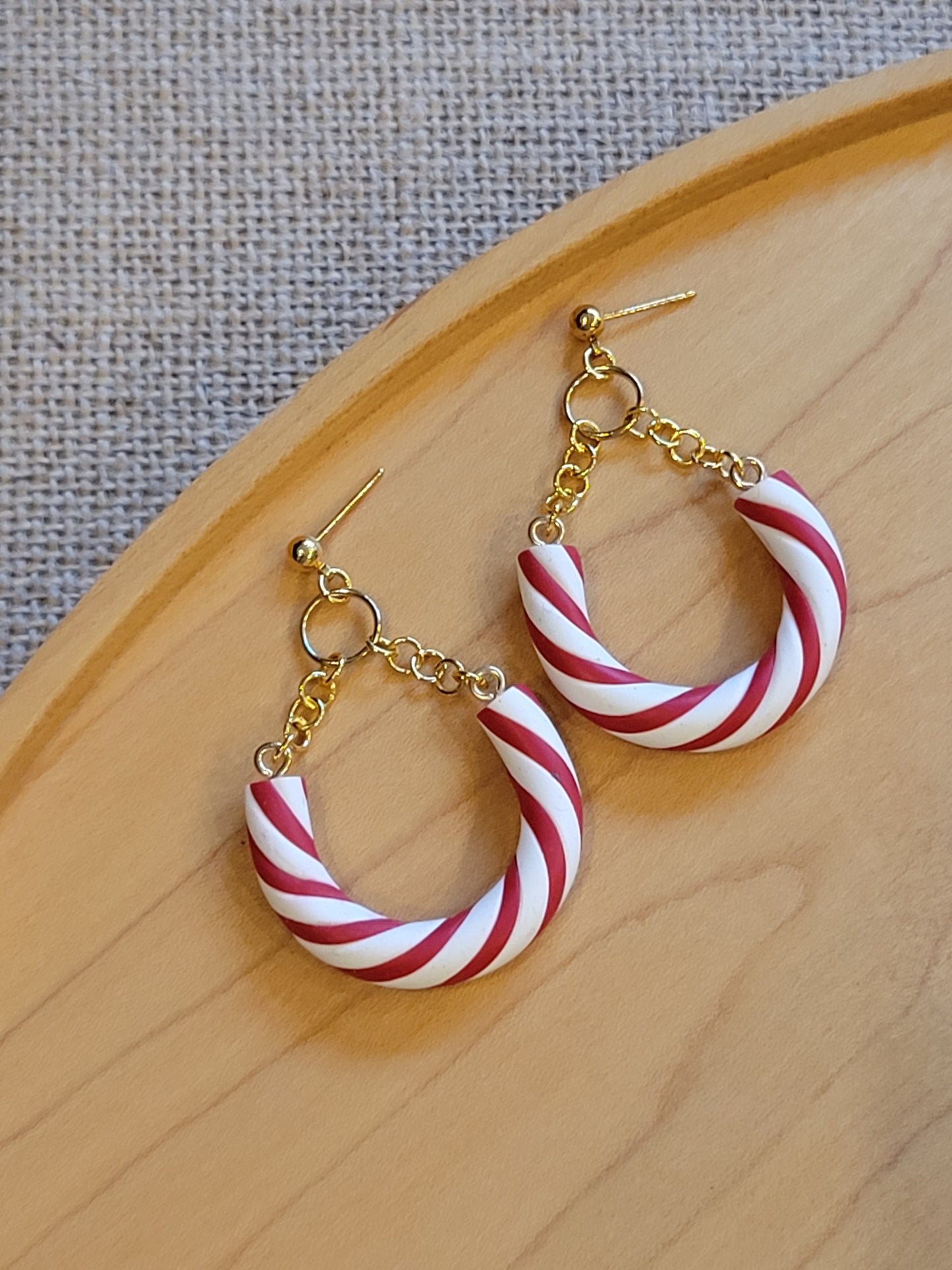Candy Cane Hoop Earrings