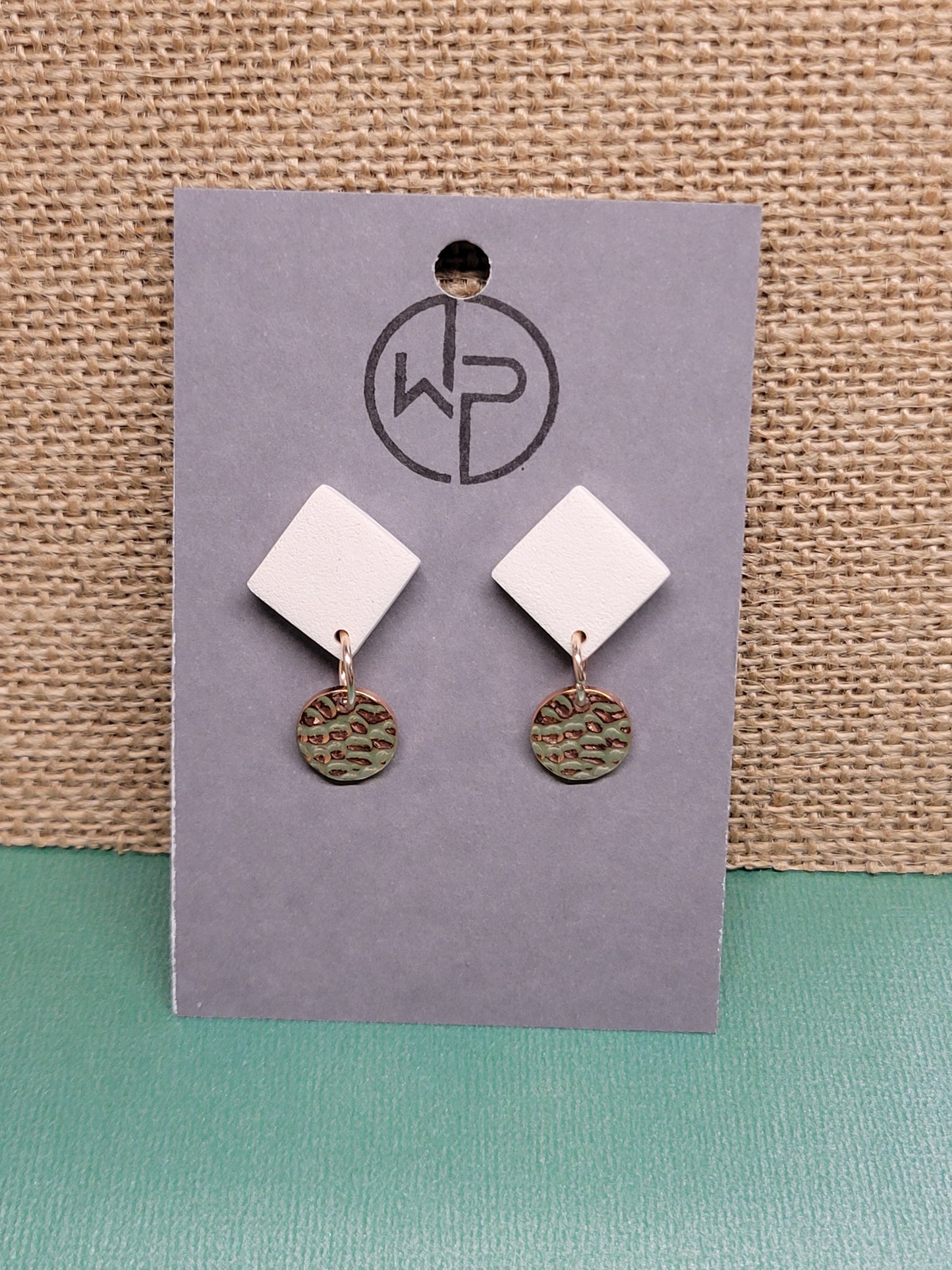 Rose Gold and White Earrings