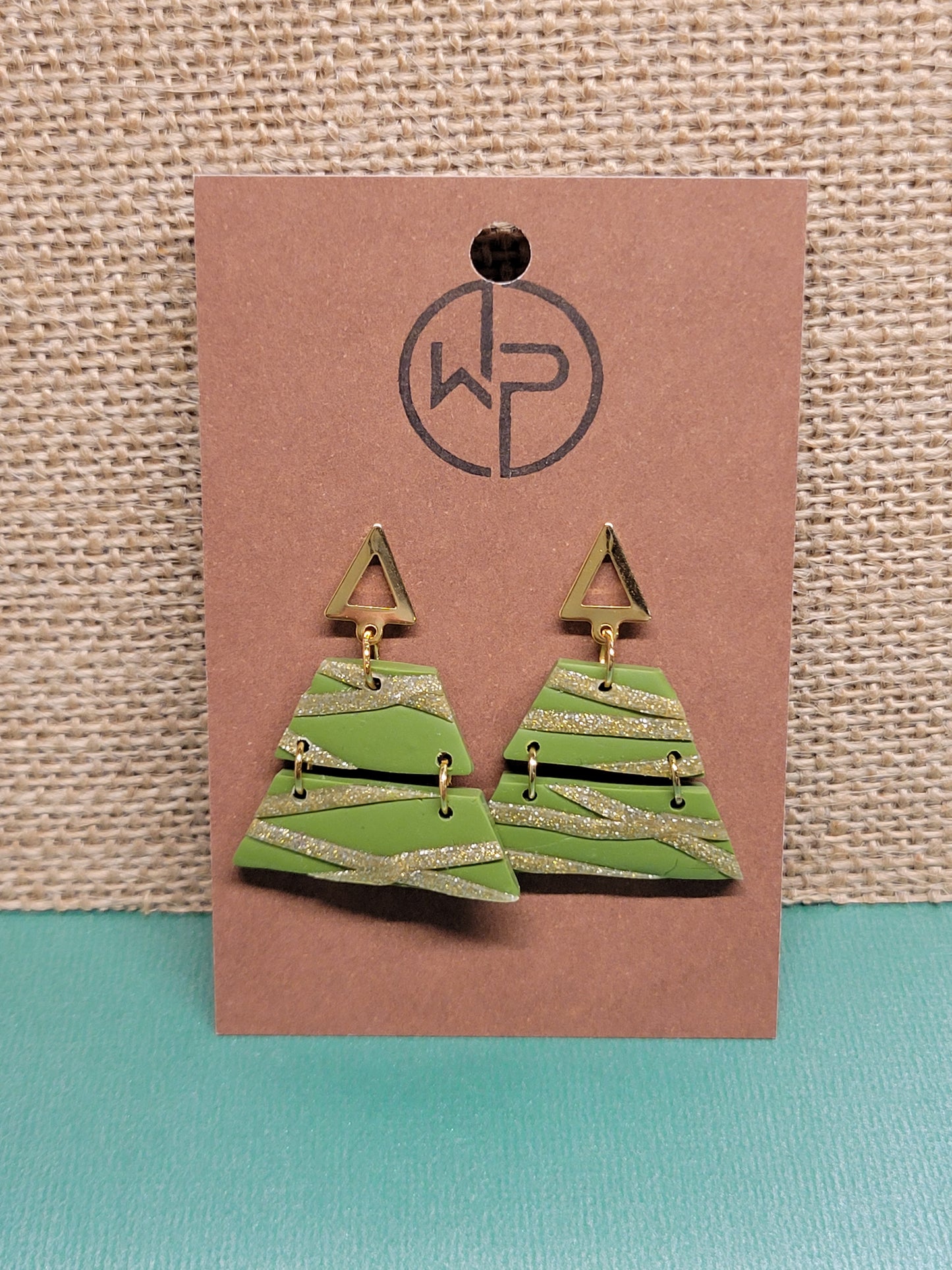 Green Tree Earrings