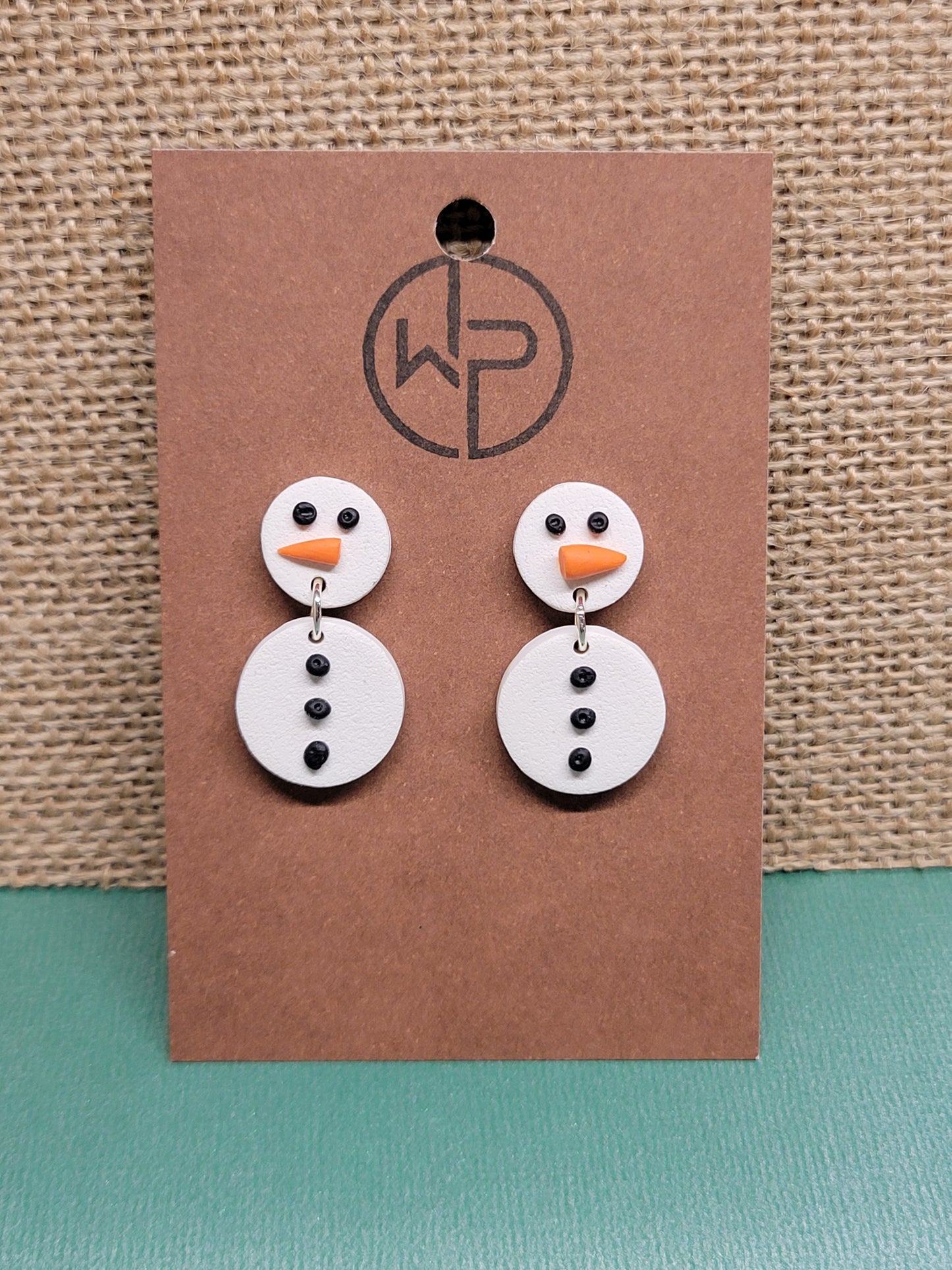 Silver Snowmen Drop Earrings