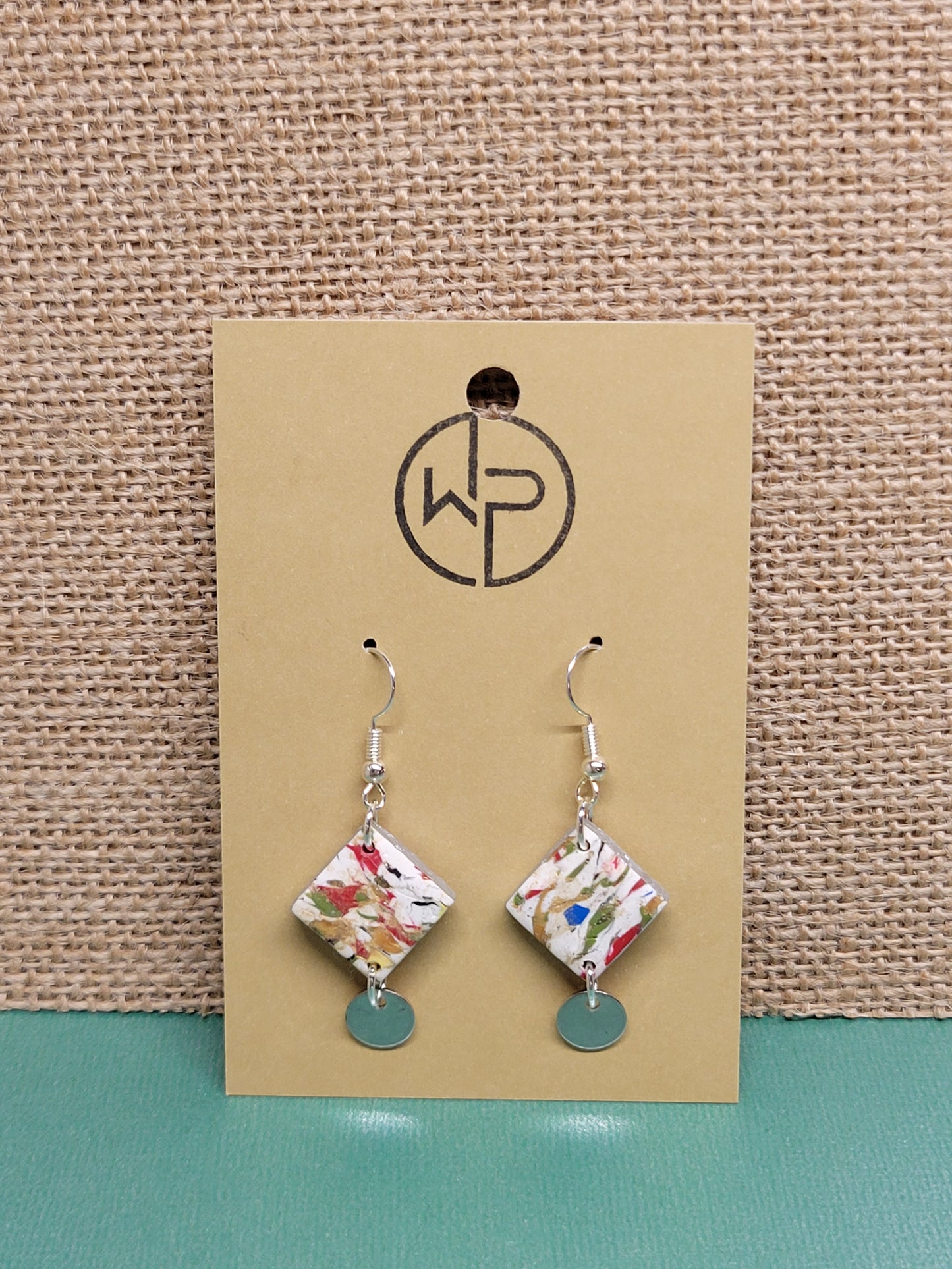 Colorful Marbled Hook Earrings