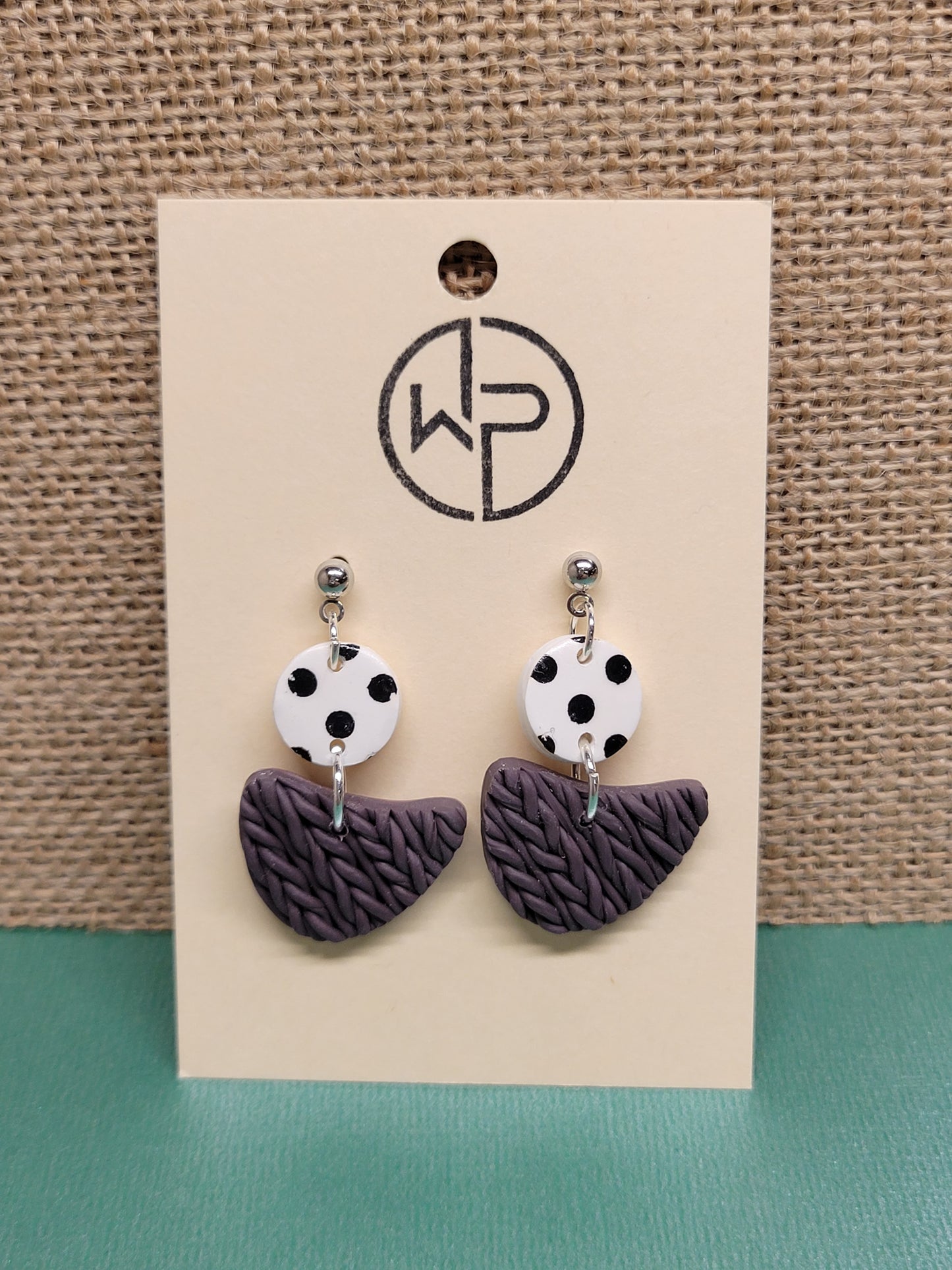 Polka Dot Knit Drop Earrings