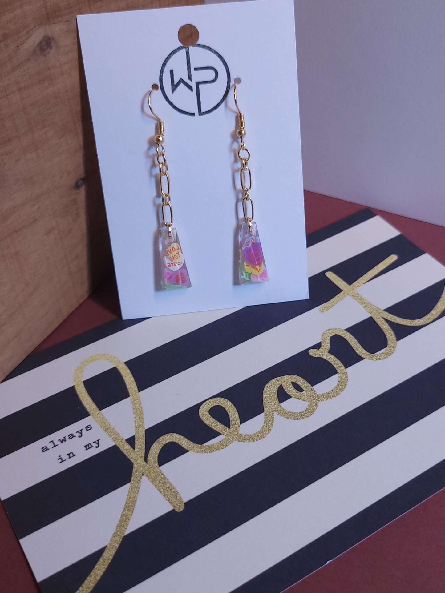 Confetti Heart Dangle Earrings