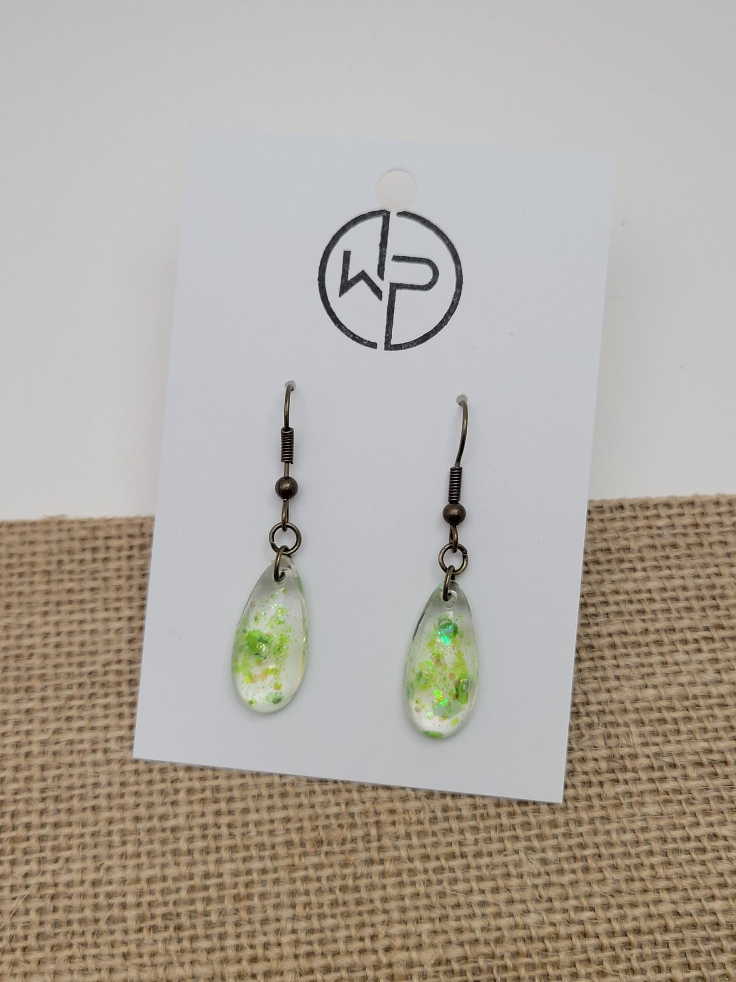 Green Glitter Earings