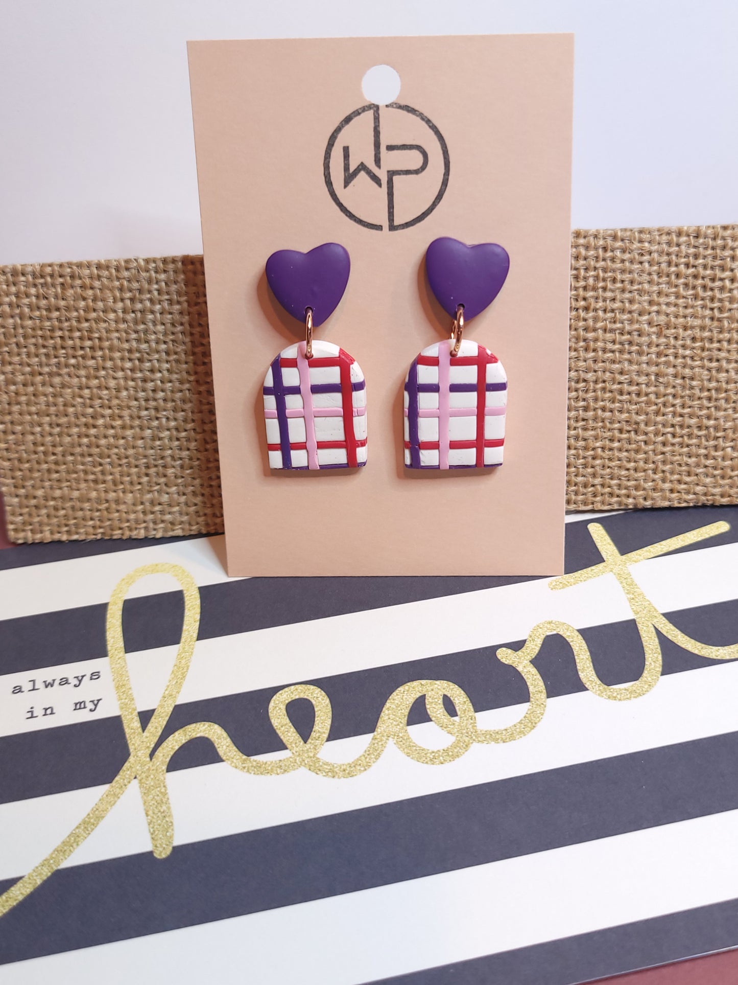 Hearts of Plaid Earrings