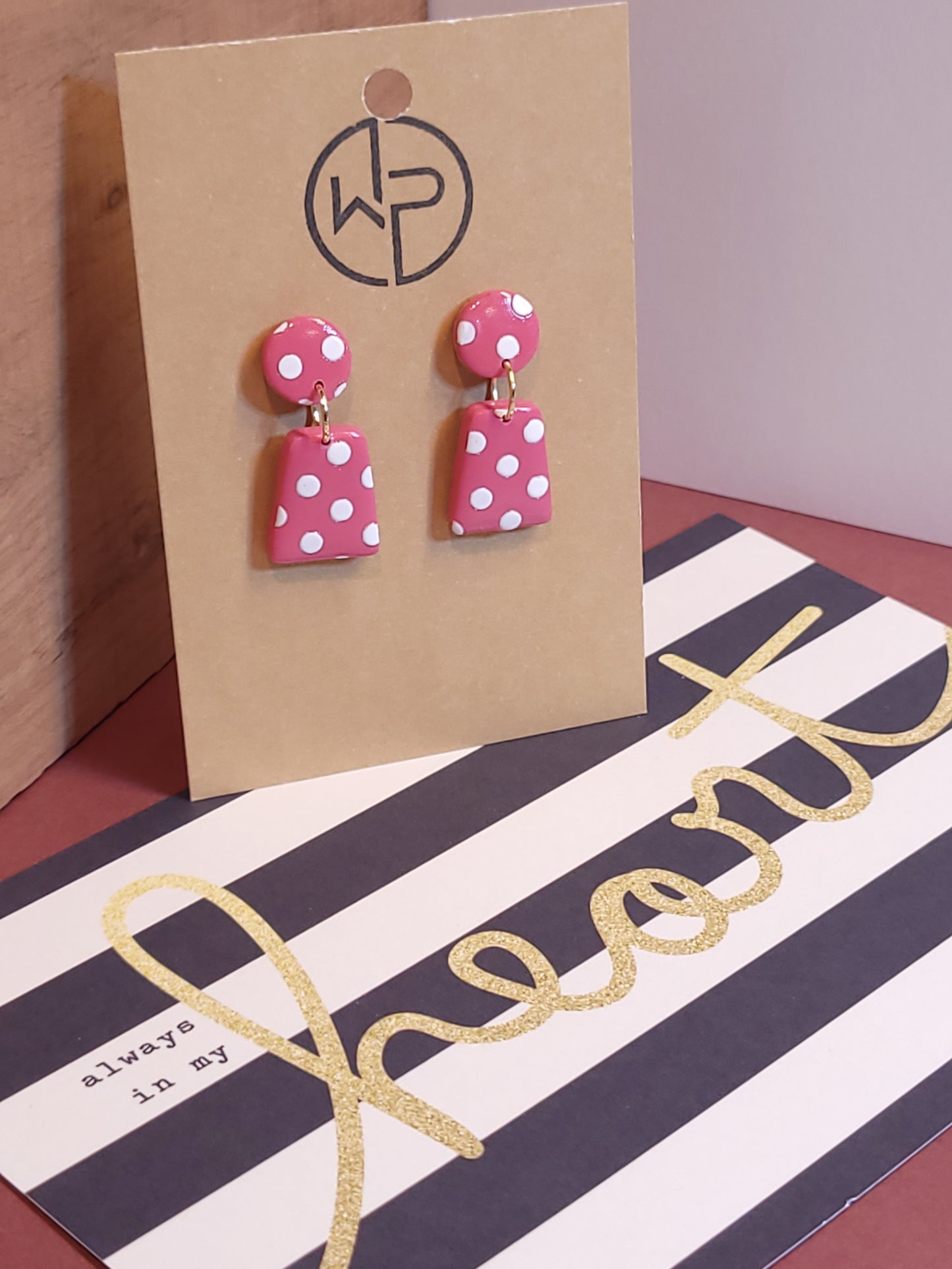 Pink Polka Dot Earrings
