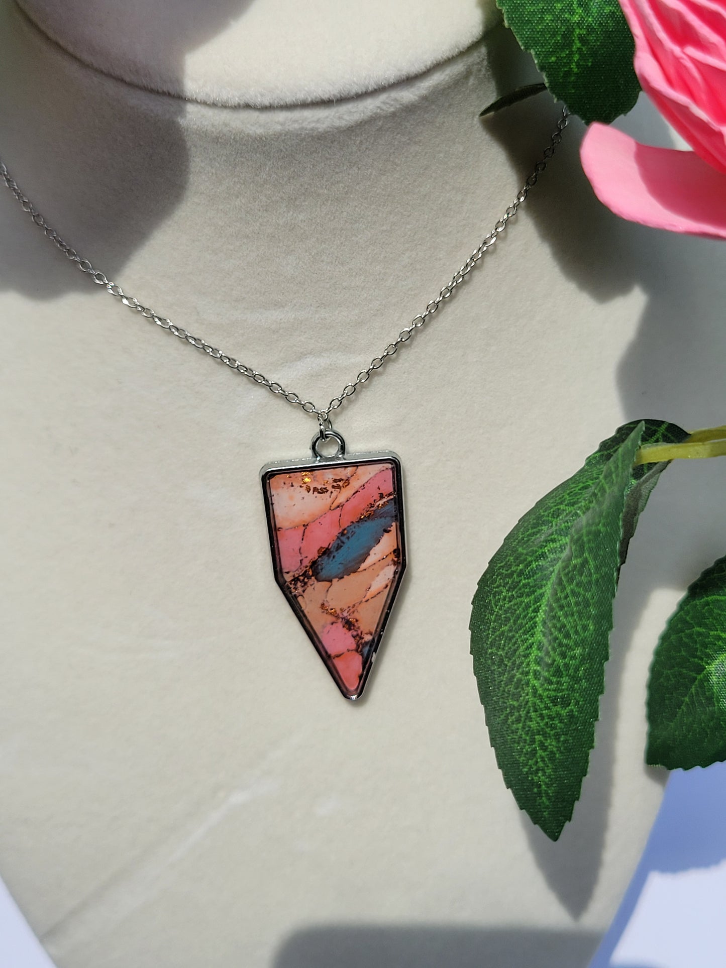 Pink Marbled Necklace