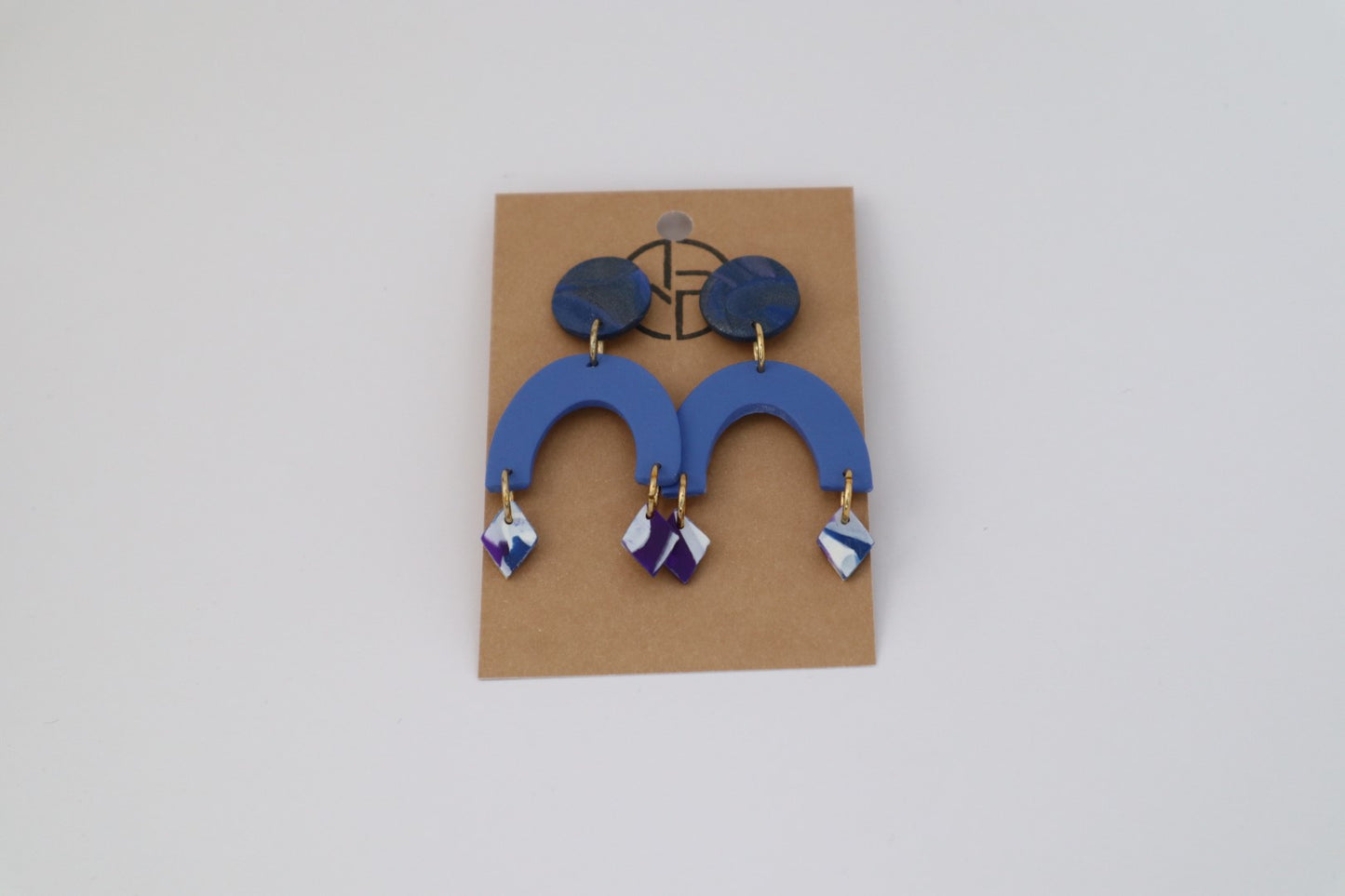 Gold Stud Dangle Earrings