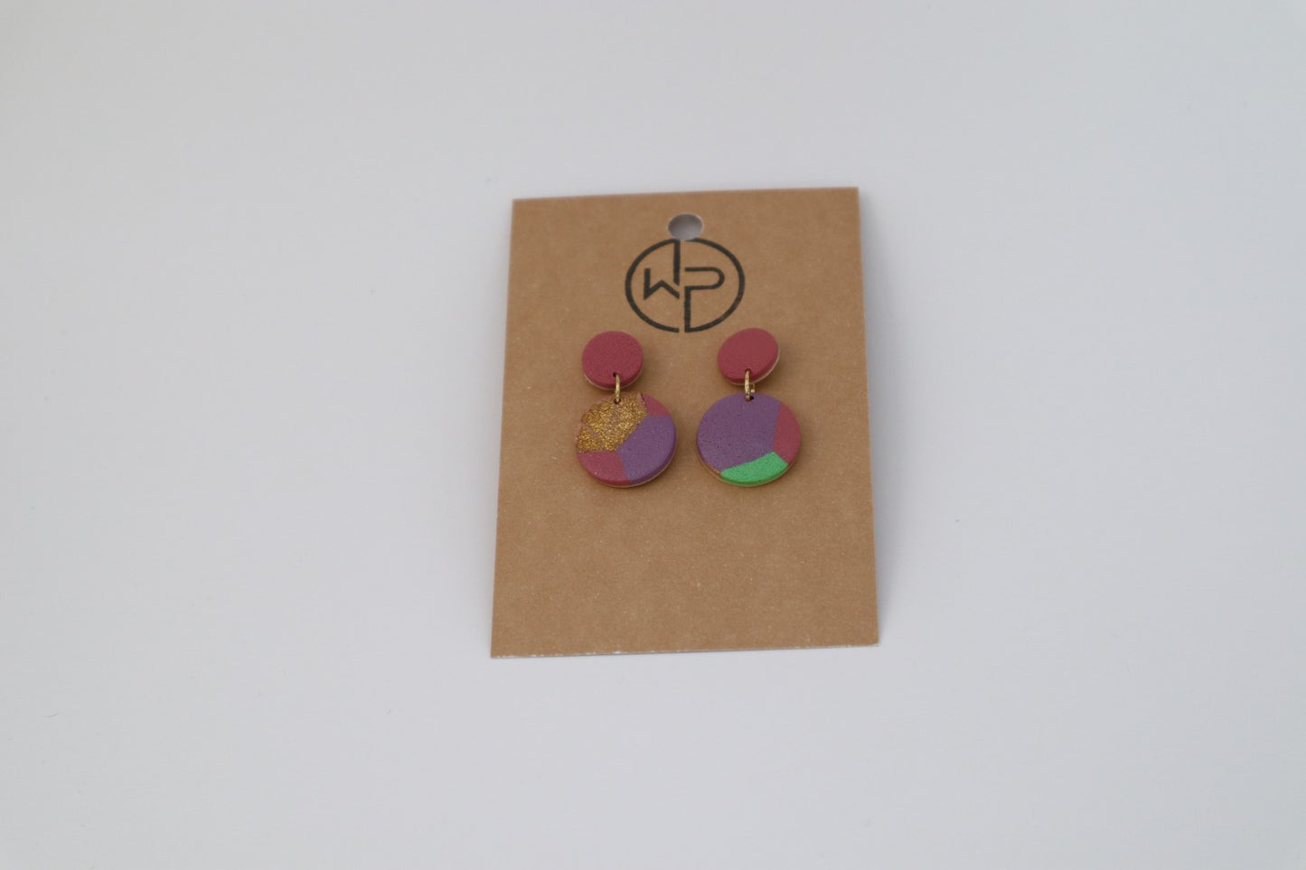 Gold Stud Drop Earrings