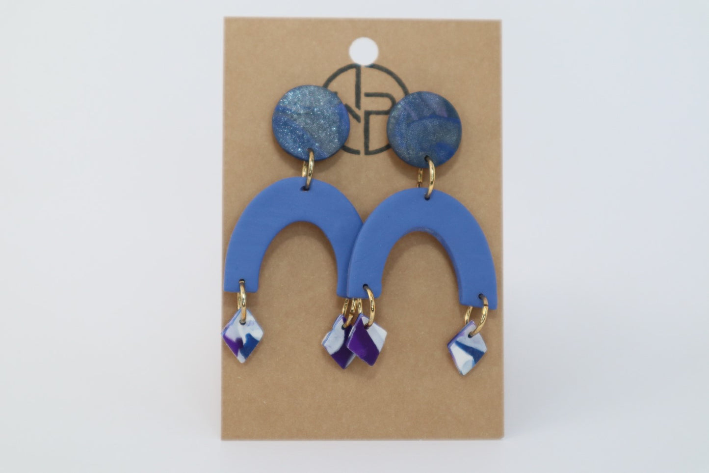 Gold Stud Dangle Earrings