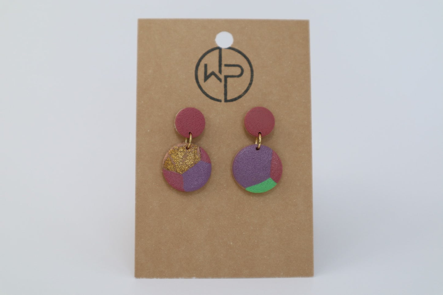 Gold Stud Drop Earrings