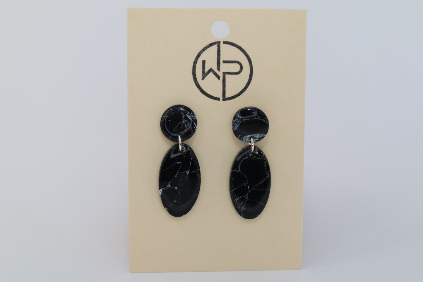 Silver Stud Drop Earrings