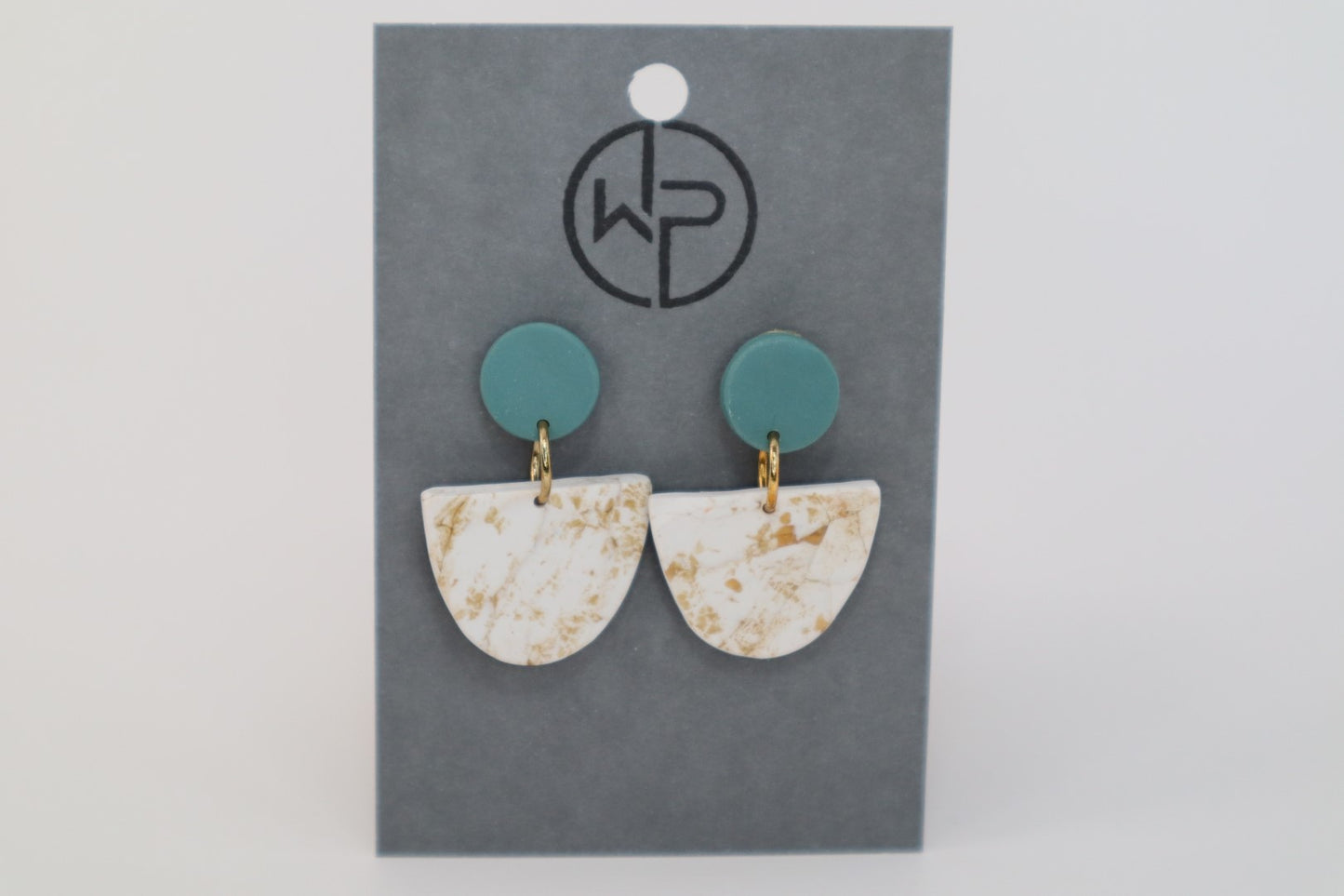 Gold Stud Drop Earrings