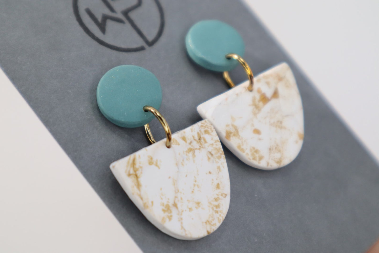 Gold Stud Drop Earrings