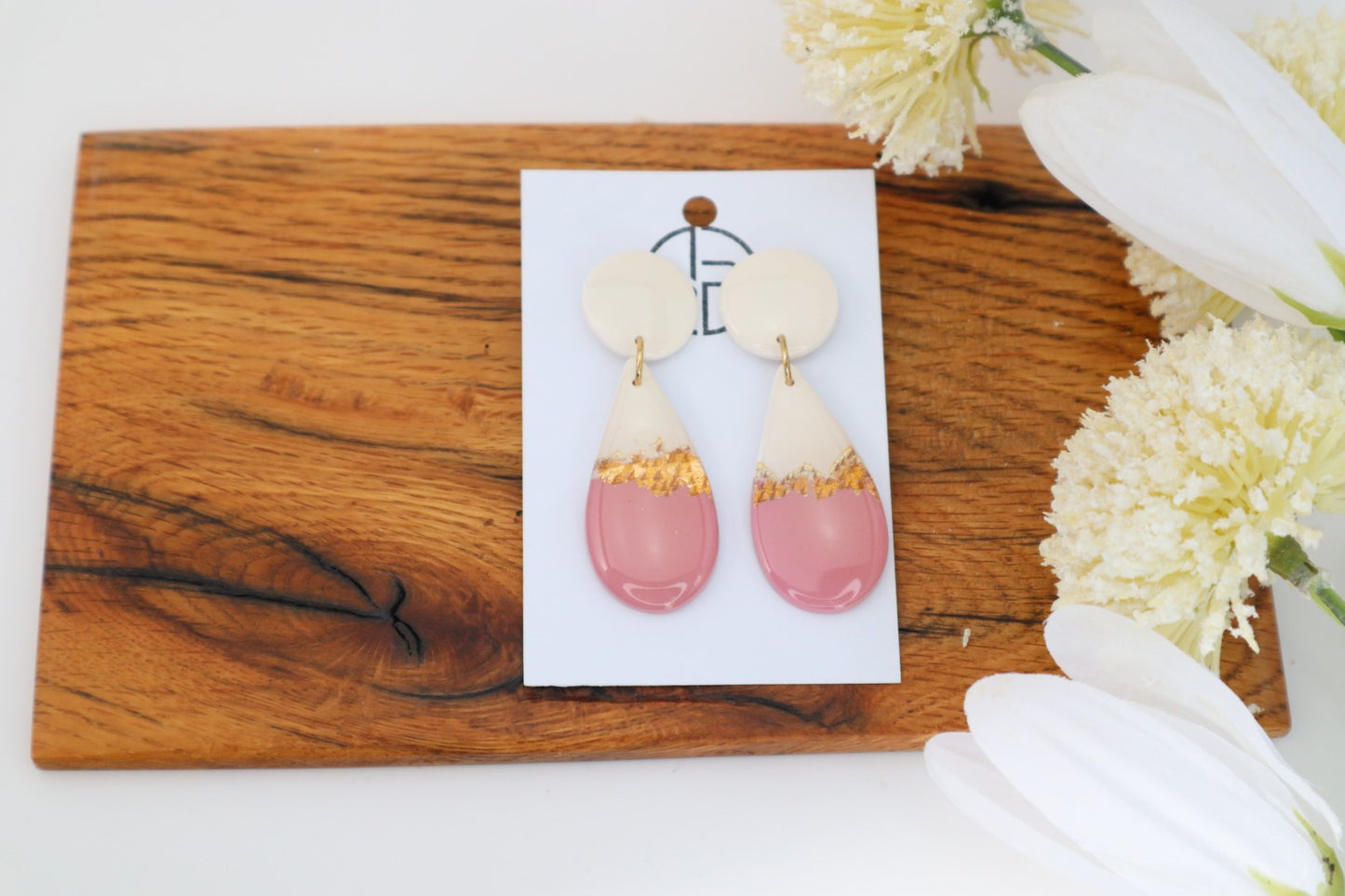 Gold Stud Dangle Earrings