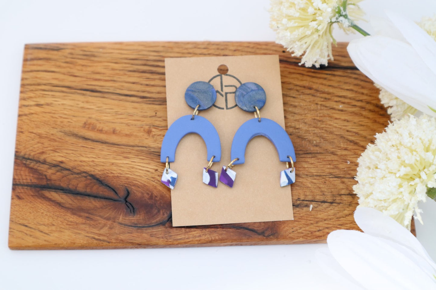 Gold Stud Dangle Earrings