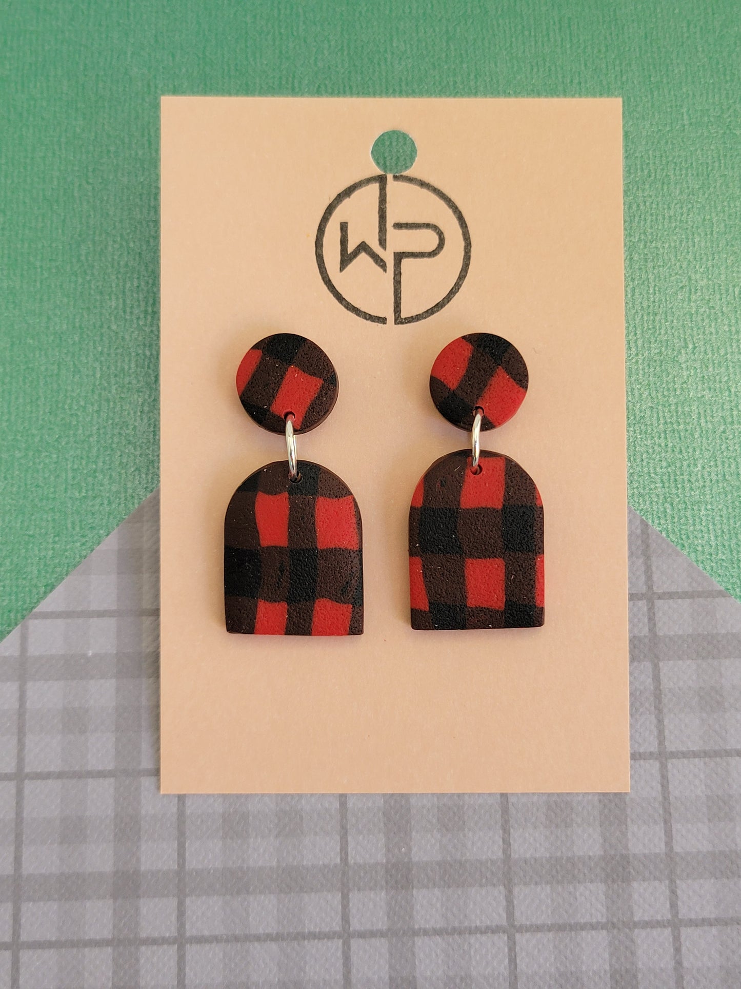 Red Plaid Earrings