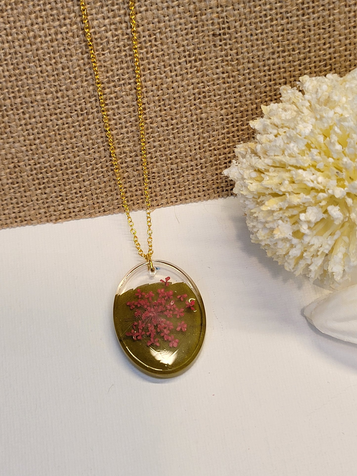 Oval Floral Necklace