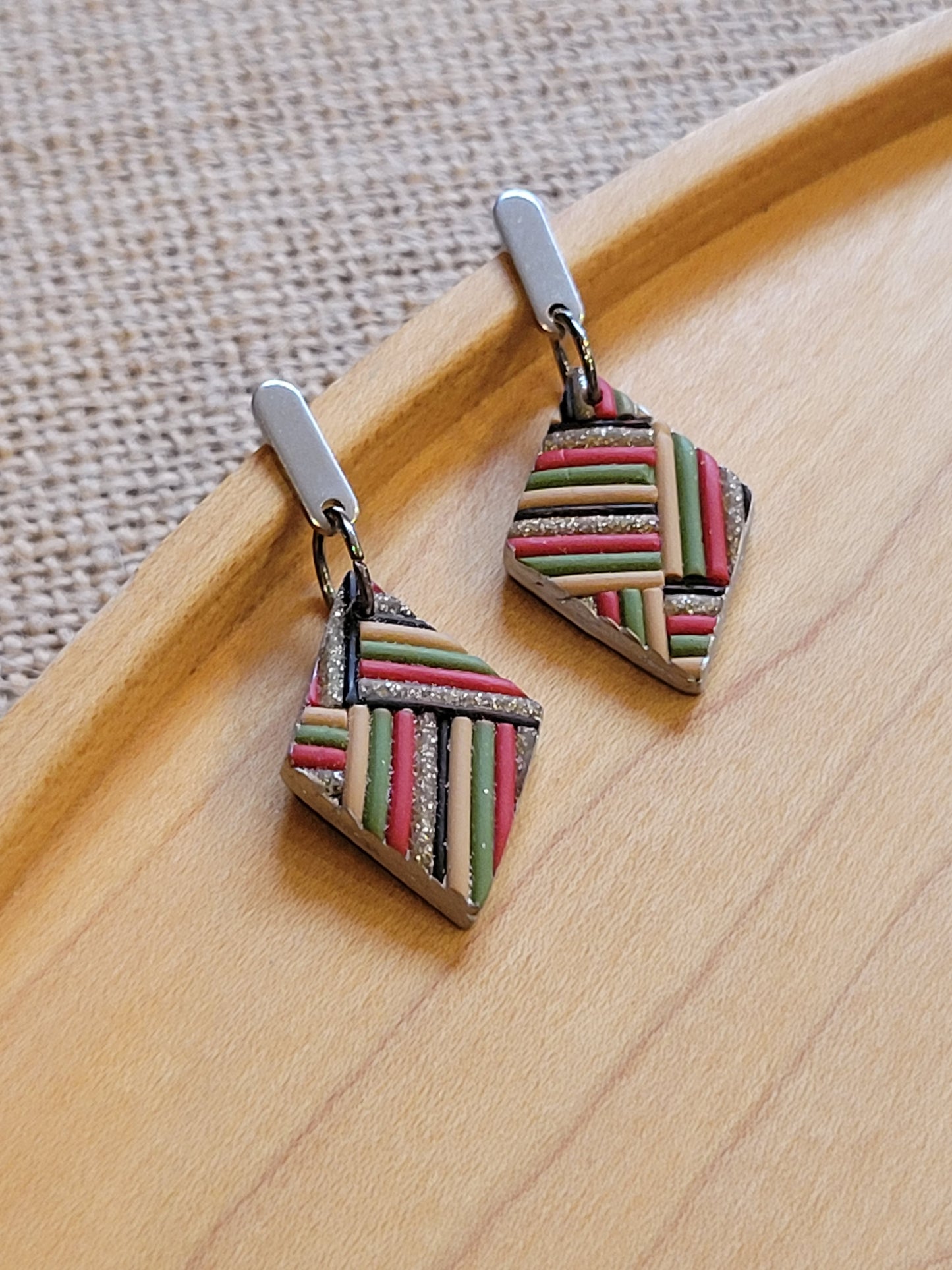 Colorful Striped Drop Earrings