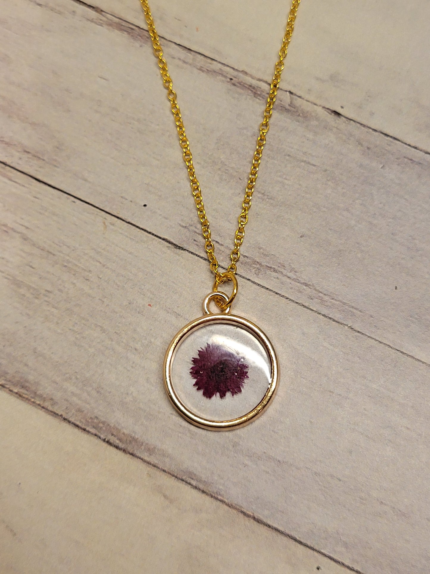 Dark Pink Flower Necklace