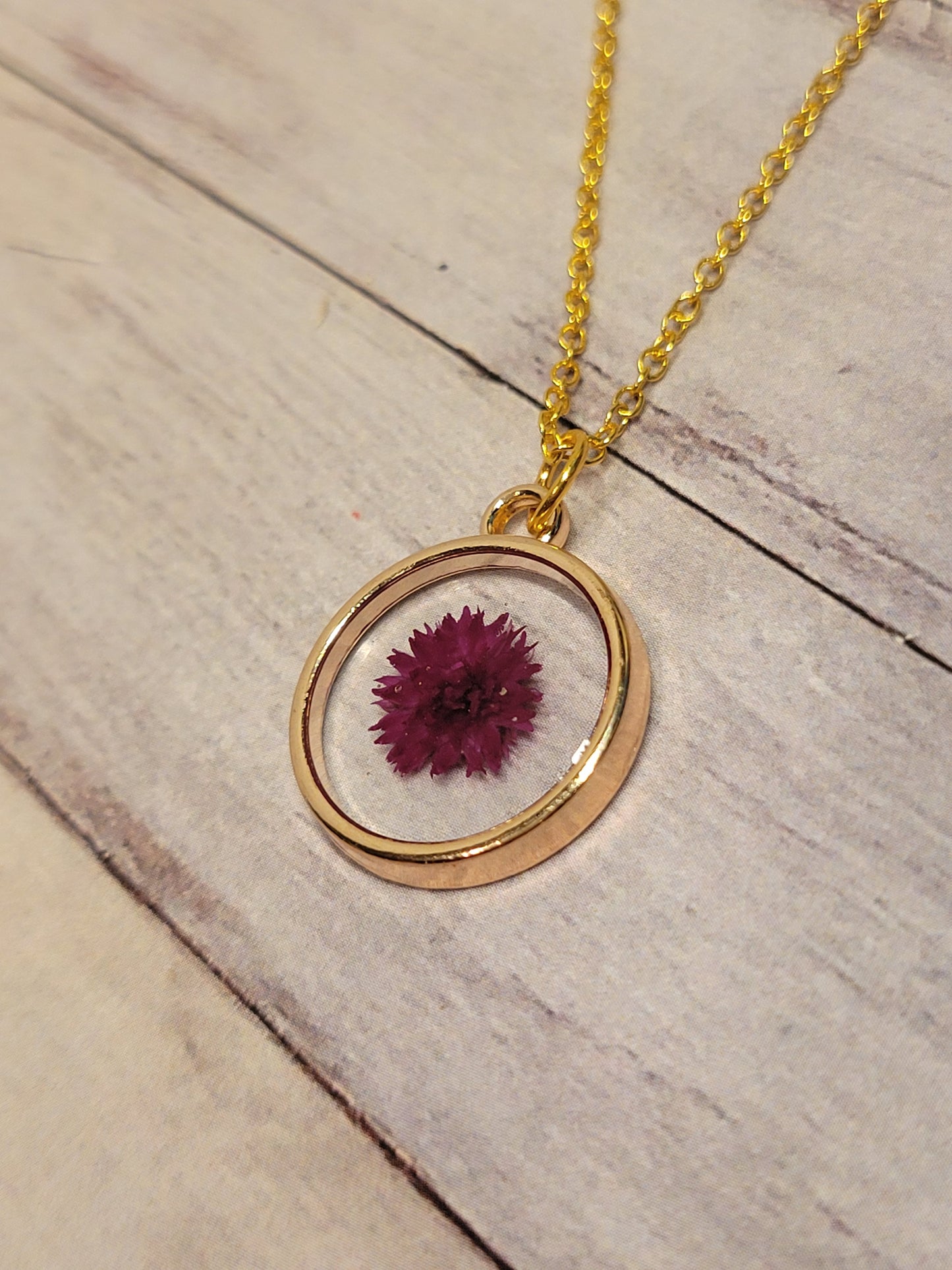 Dark Pink Flower Necklace