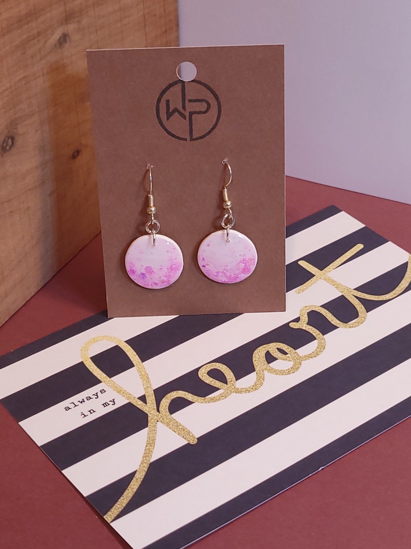 Sparkly Pink Drop Earrings