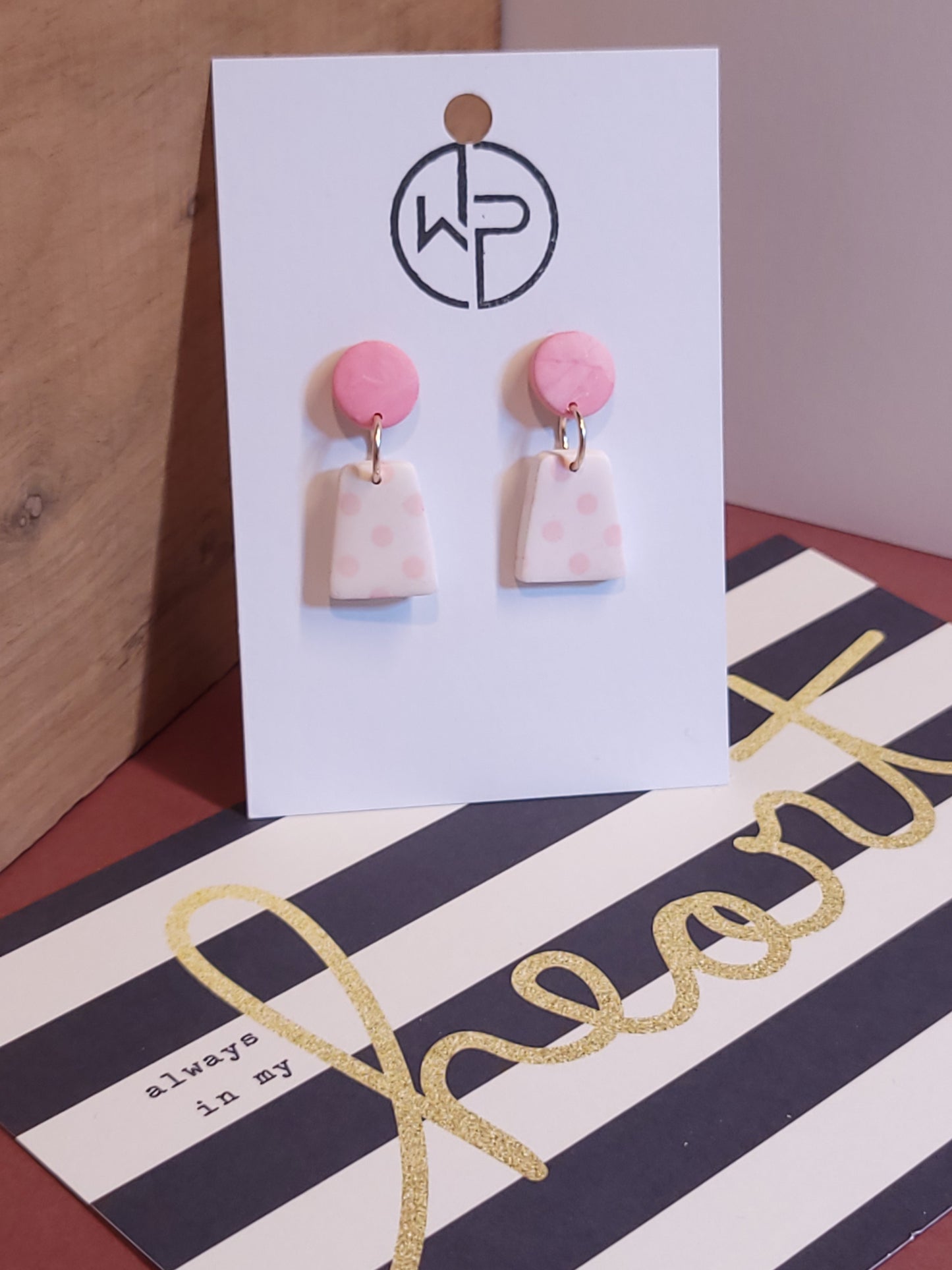Pink Polka Dot Earrings