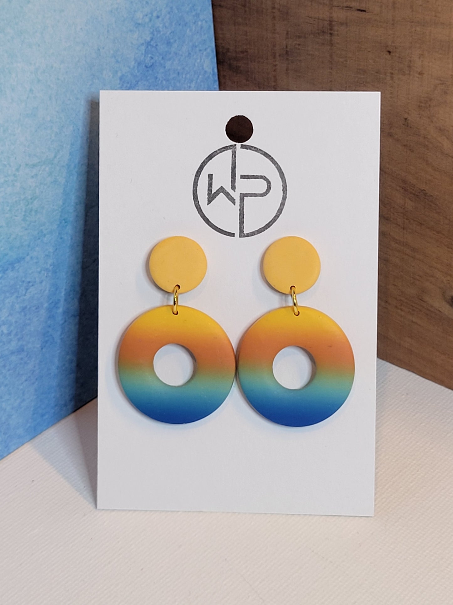 Sunset over the Lake Round Earrings