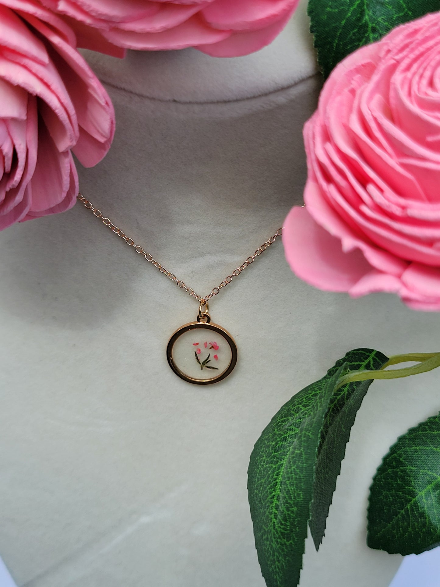 Pink Simple Floral Necklace